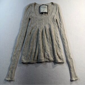 Y2K Abercrombie & Fitch Cable Knit Babydoll Sweater